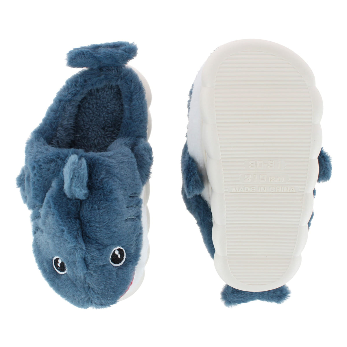 CTM® Kids' and Toddler Plush Shark House Slippers by Wootie - Navy Blue