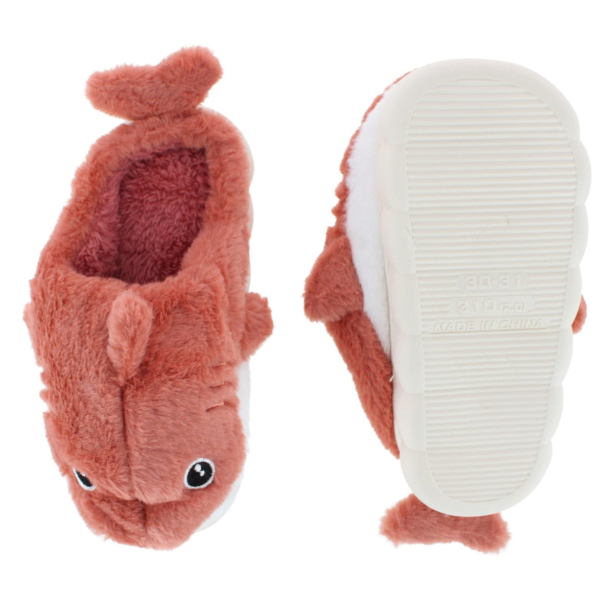 CTM® Kids' and Toddler Plush Shark House Slippers by Wootie - Orange