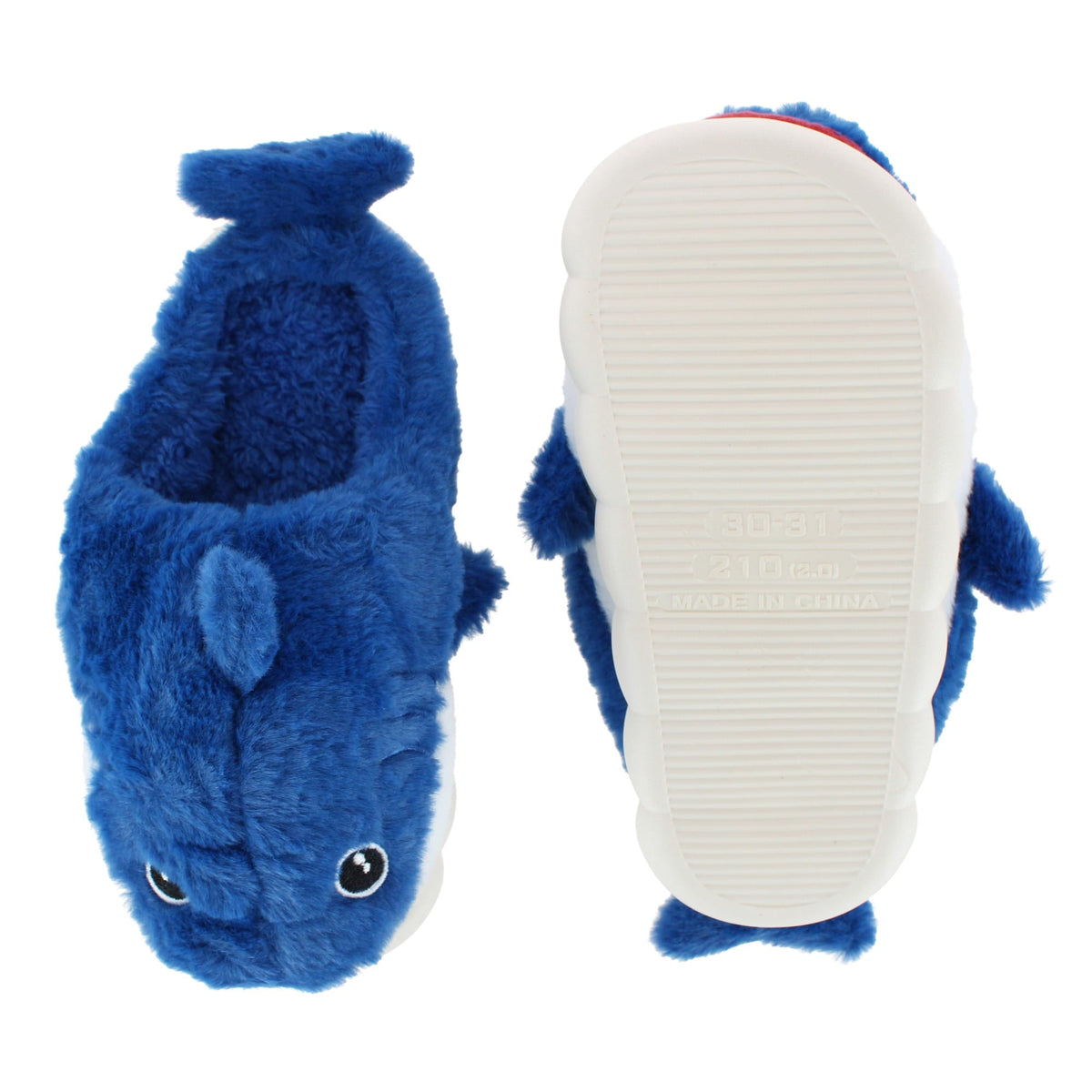 CTM® Kids' and Toddler Plush Shark House Slippers by Wootie - Royal Blue