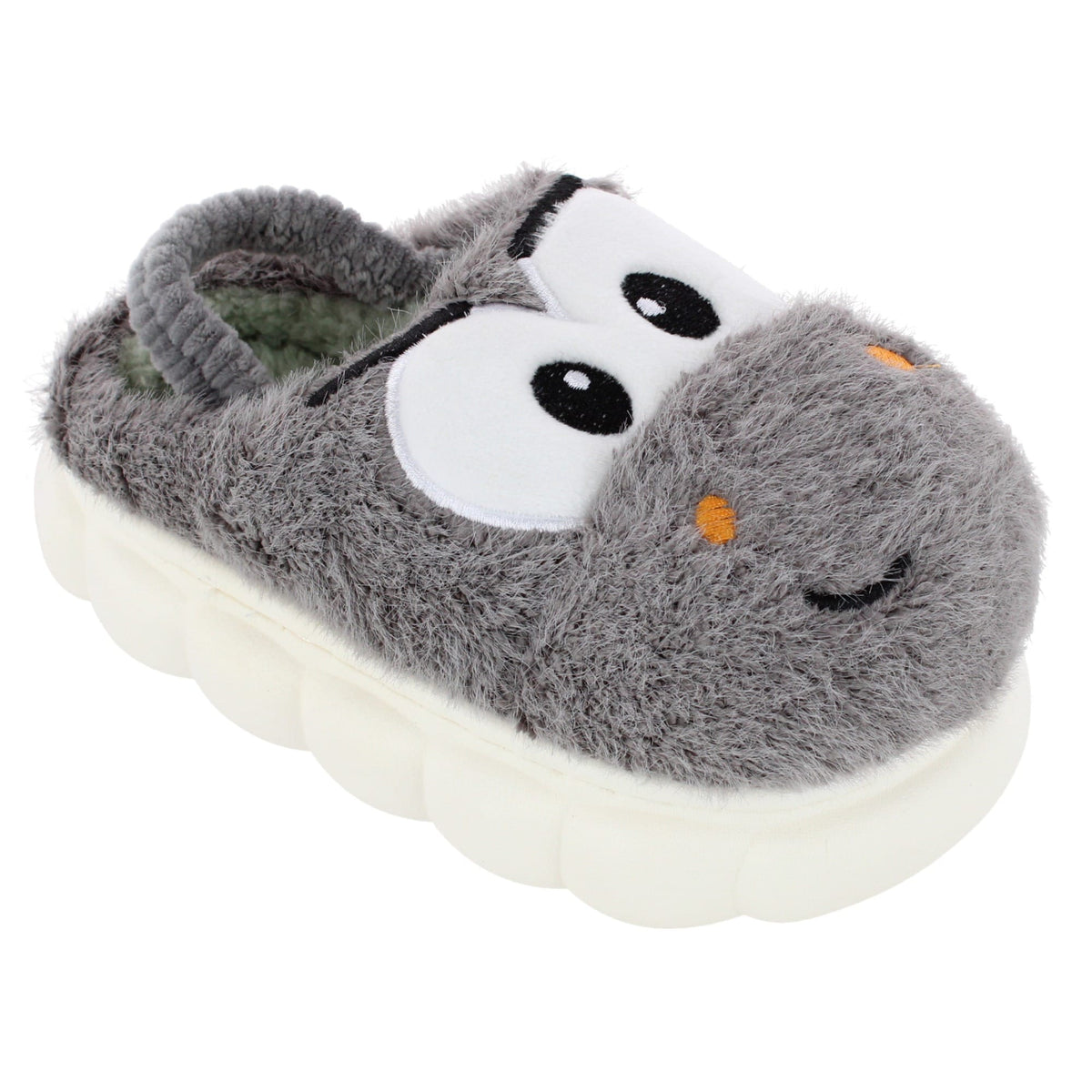 CTM® Kids' and Toddler Plush Dino House Slippers by Wootie - Gray