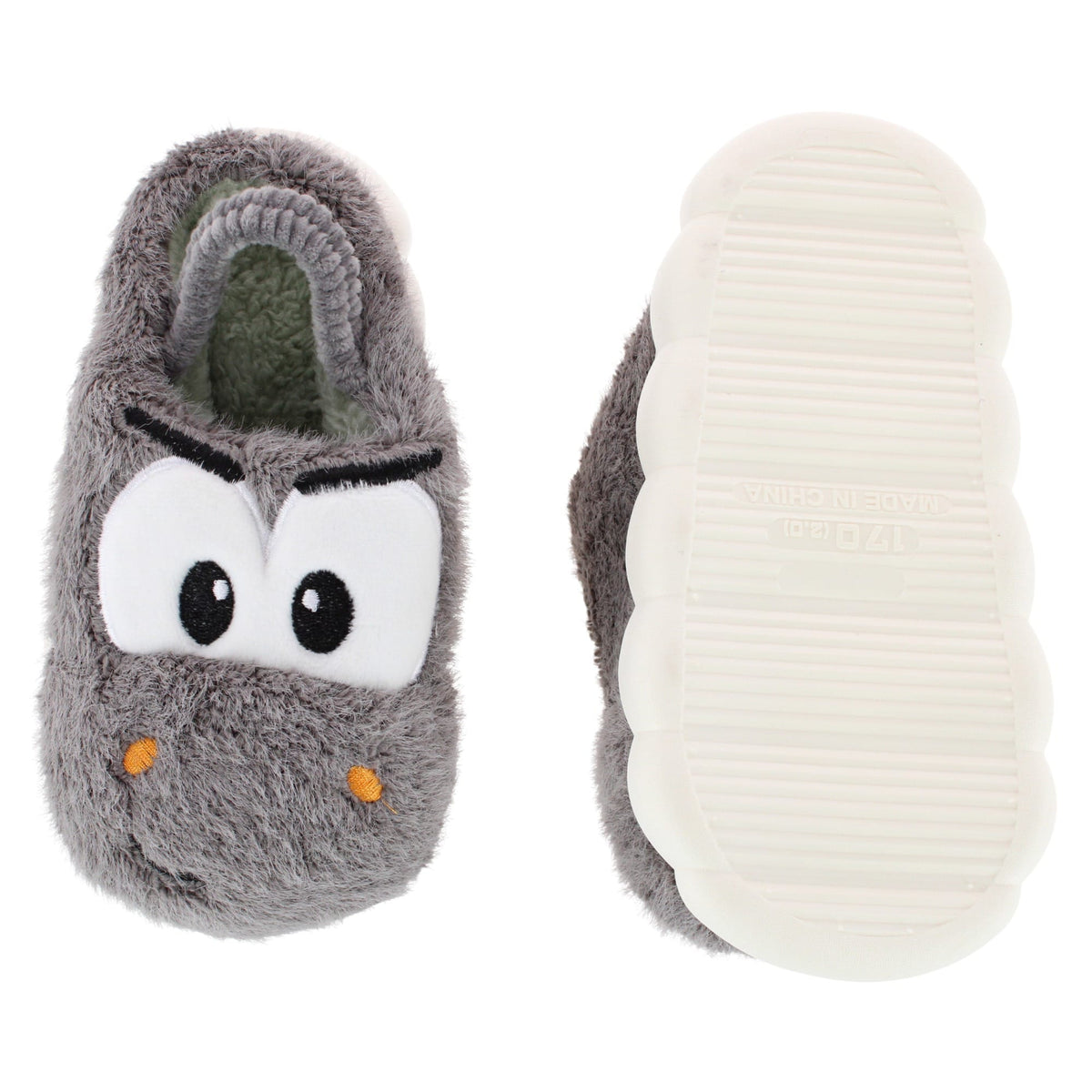 CTM® Kids' and Toddler Plush Dino House Slippers by Wootie - Gray