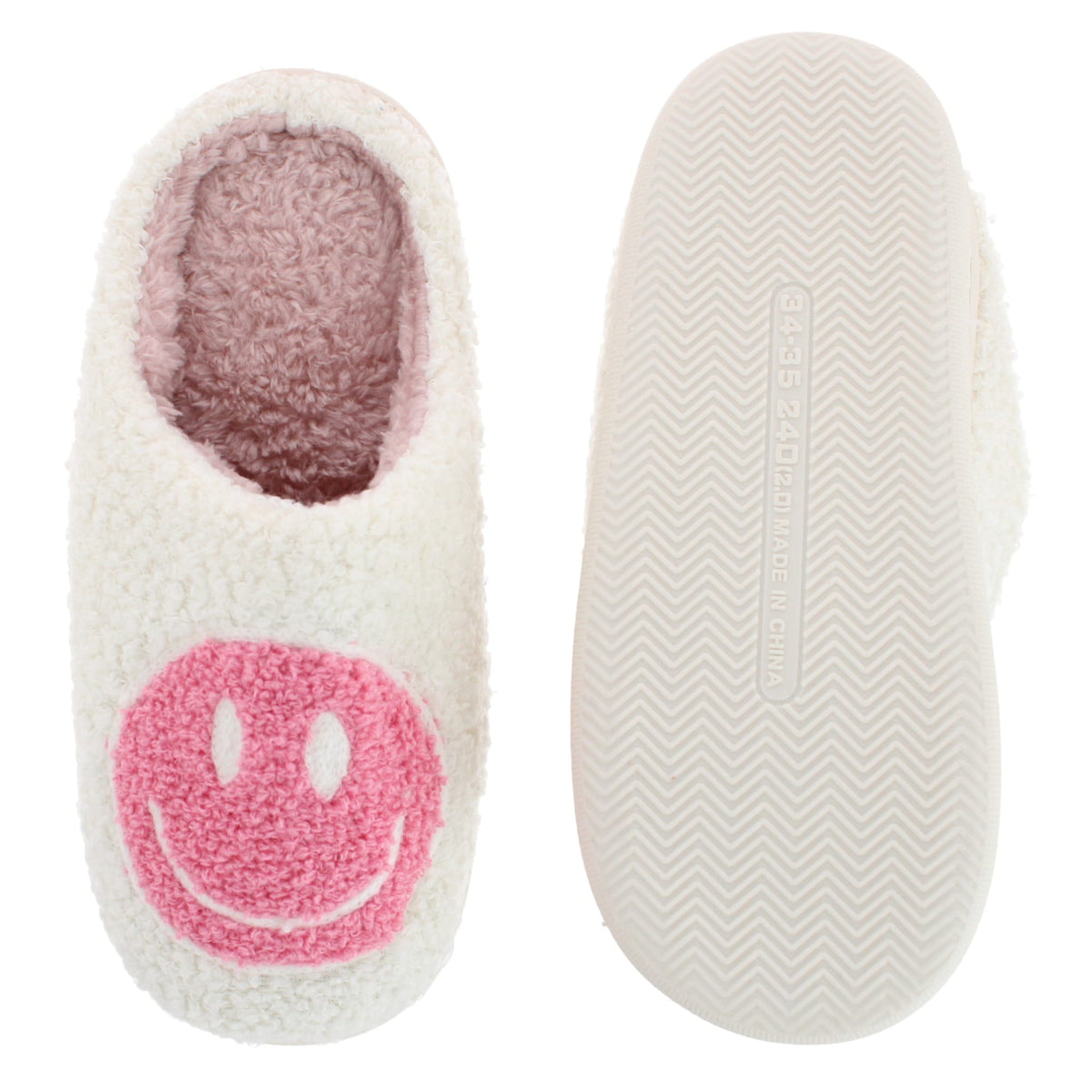 CTM® Kids' Smiley Face House Slippers by Wootie - Pink