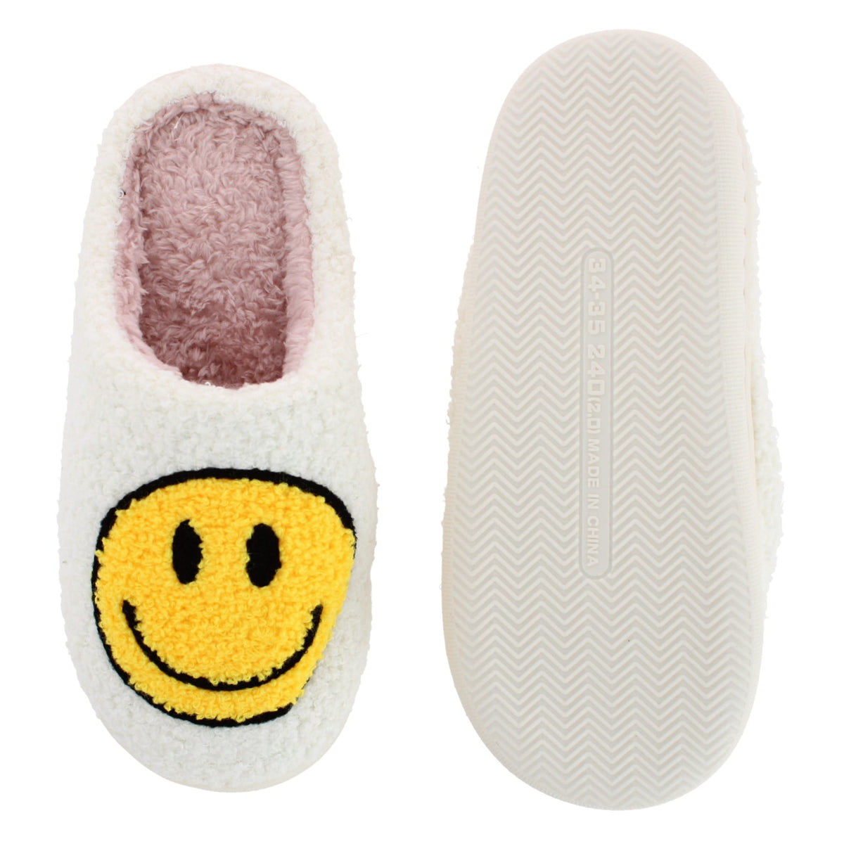 CTM® Kids' Smiley Face House Slippers by Wootie - Yellow