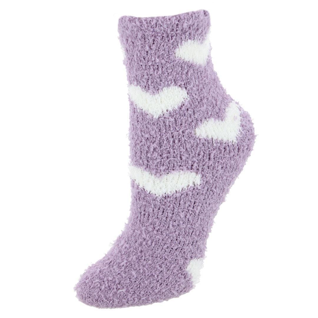 CTM® Women's Hearts Soft and Cozy Lounge Socks by Wootie (1 Pair)