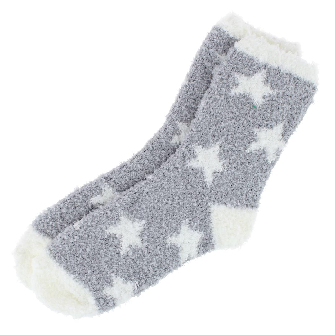 CTM® Women's Hearts Soft and Cozy Lounge Socks by Wootie (1 Pair) - Gray