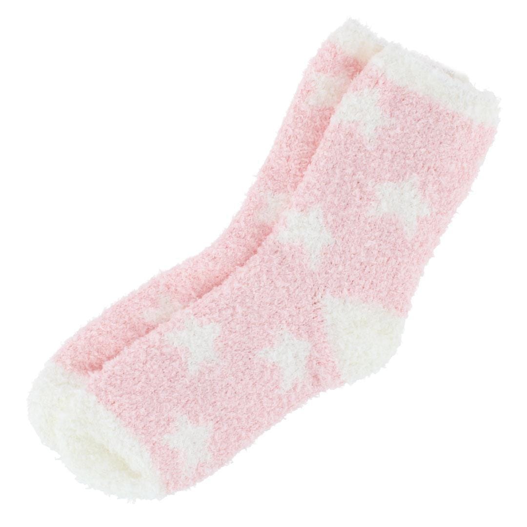 CTM® Women's Hearts Soft and Cozy Lounge Socks by Wootie (1 Pair) - Pink