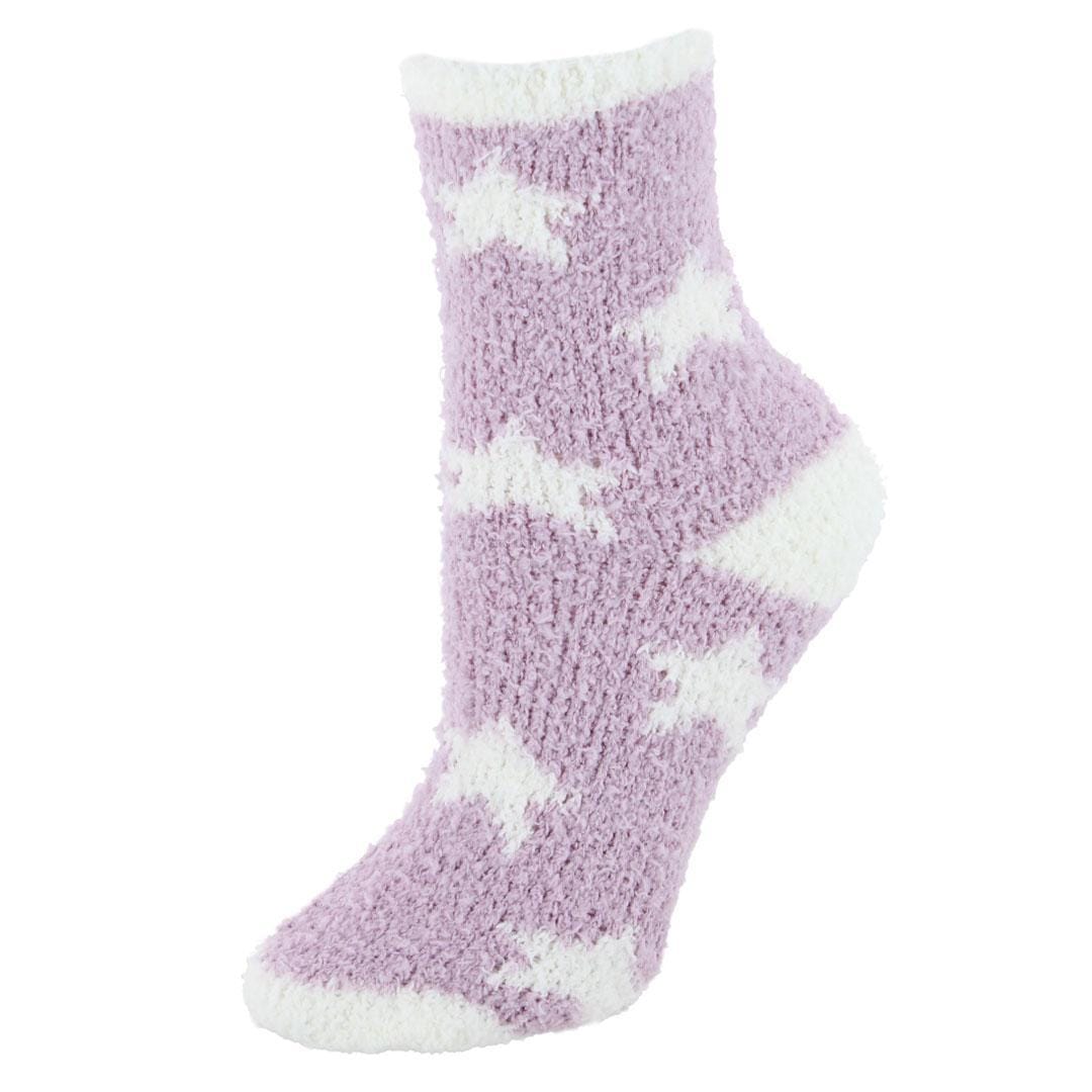 CTM® Women's Hearts Soft and Cozy Lounge Socks by Wootie (1 Pair) - Purple