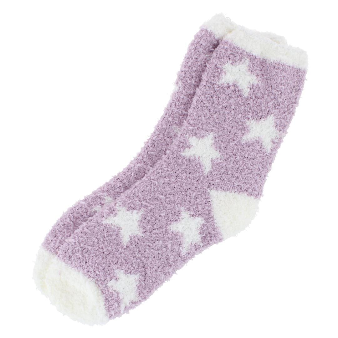 CTM® Women's Hearts Soft and Cozy Lounge Socks by Wootie (1 Pair) - Purple