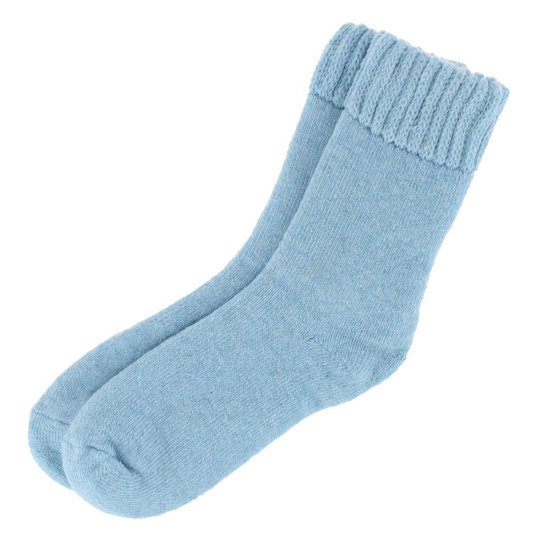 CTM® Women's Cozy and Colorful Lounge Socks by Wootie(1 Pair) - Blue