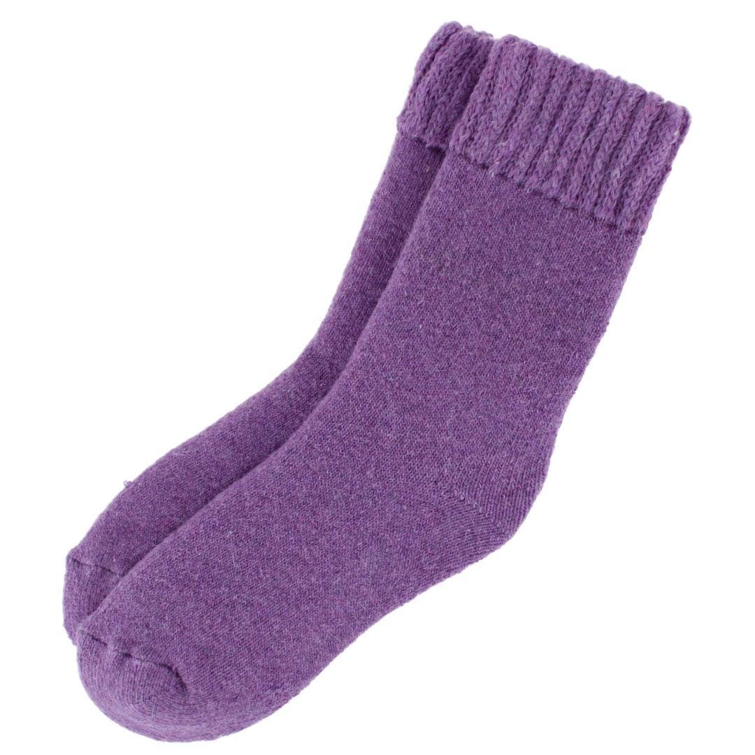CTM® Women's Cozy and Colorful Lounge Socks by Wootie(1 Pair) - Purple