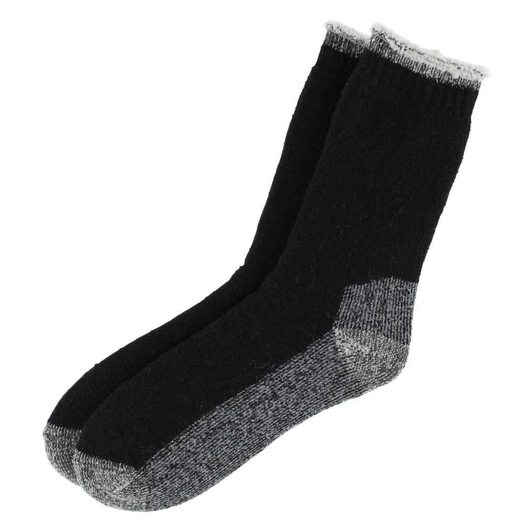 CTM® Men's Sherpa Lined Cabin Socks by Wootie (1 Pair) - Black