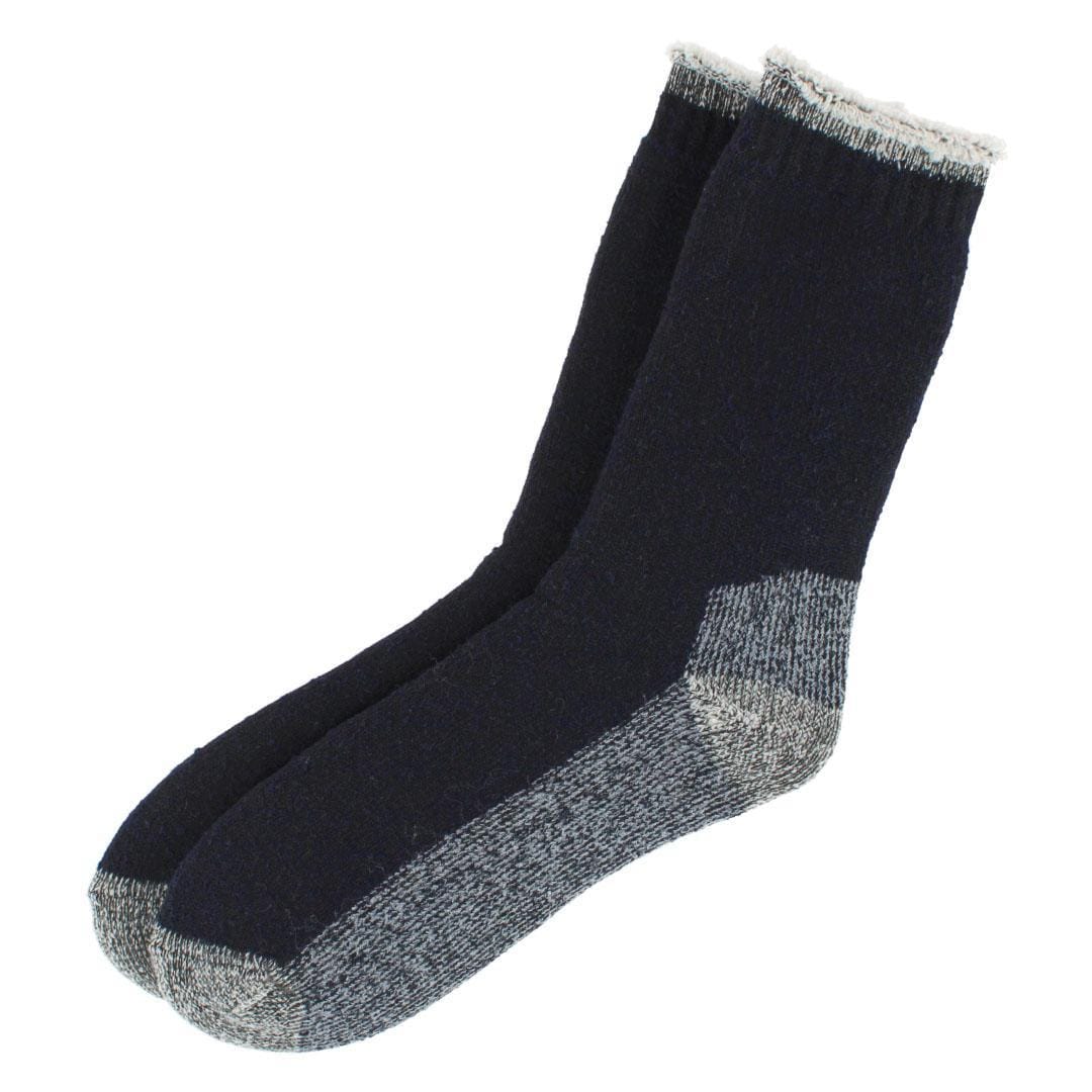 CTM® Men's Sherpa Lined Cabin Socks by Wootie (1 Pair) - Navy Blue