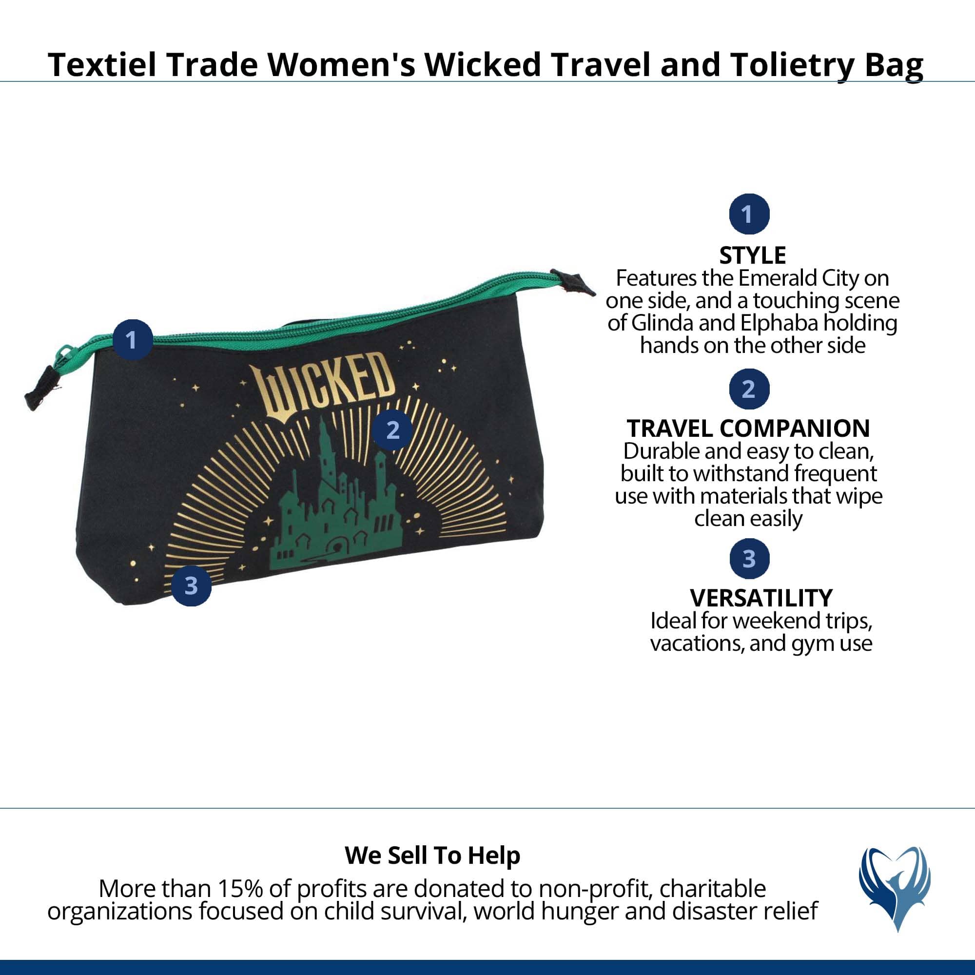 Textiel Trade Women's Wicked Travel and Tolietry Bag - Black