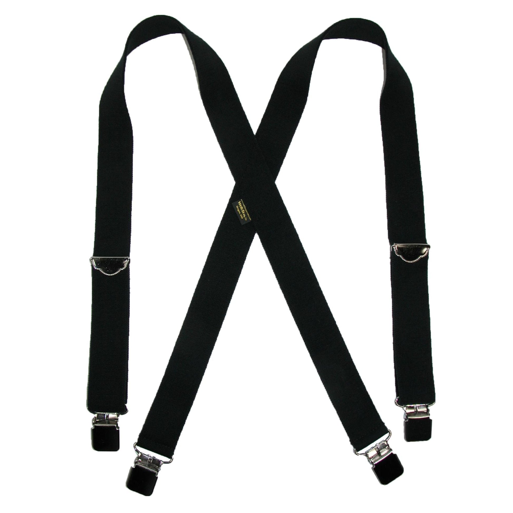 Welch Men's Elastic Clip End Double Face Suspenders - Black