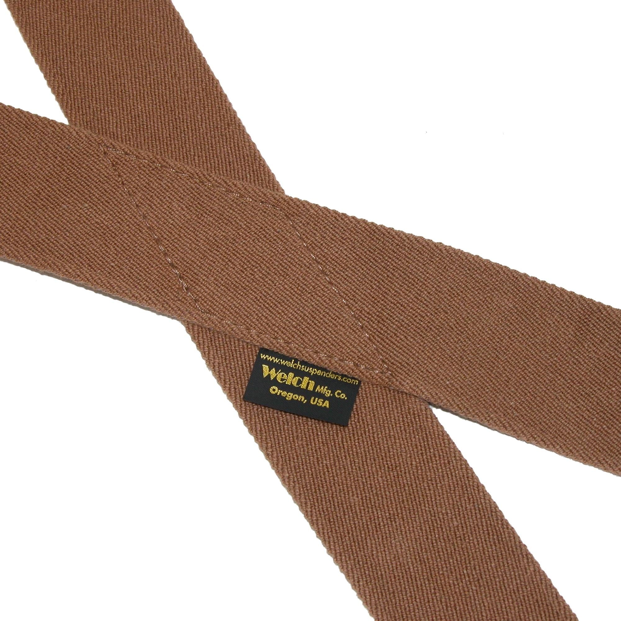 Welch Men's Elastic Clip End Double Face Suspenders - Tan