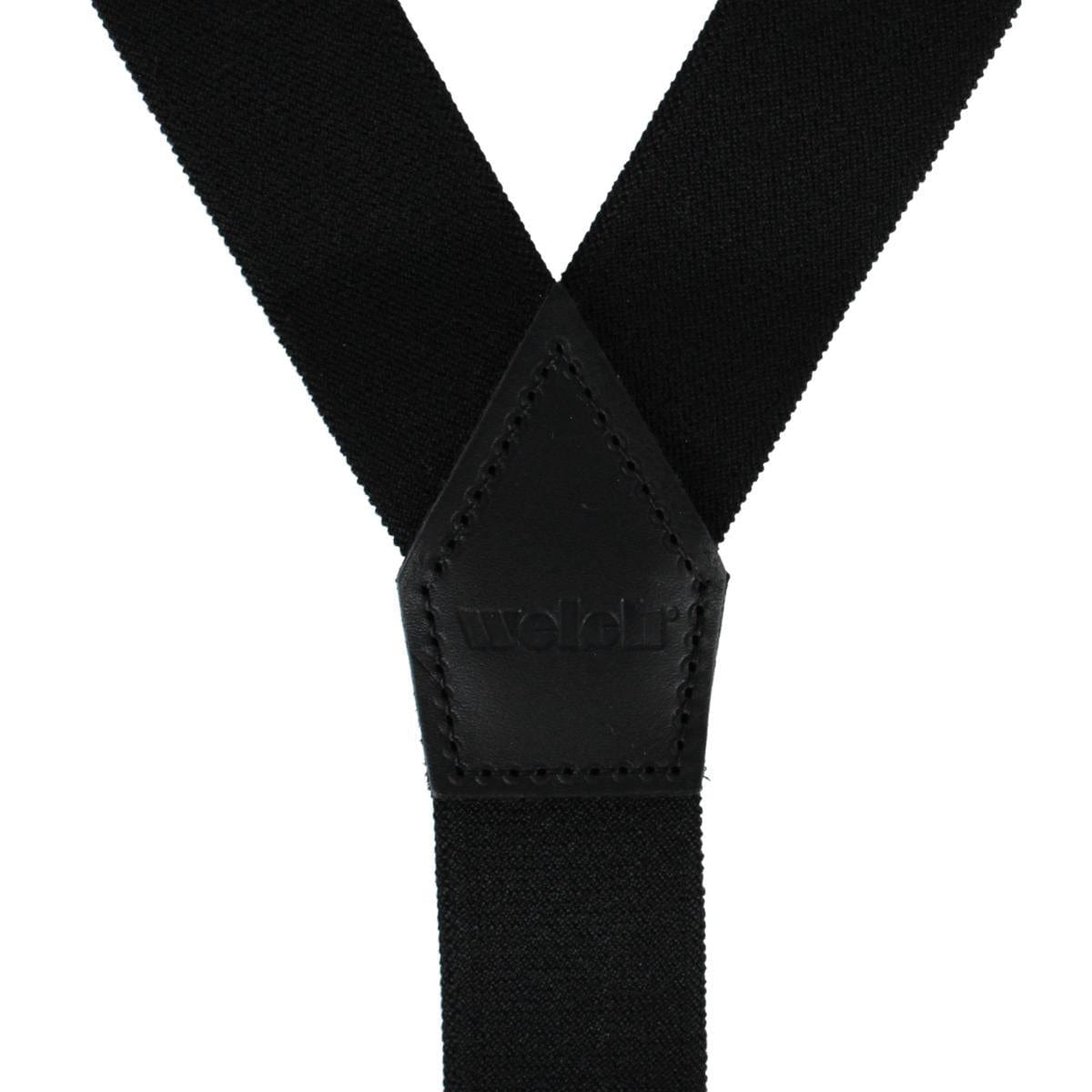 Welch Men's Elastic 1.5 Inch Y-Back Clip End Suspenders - Black
