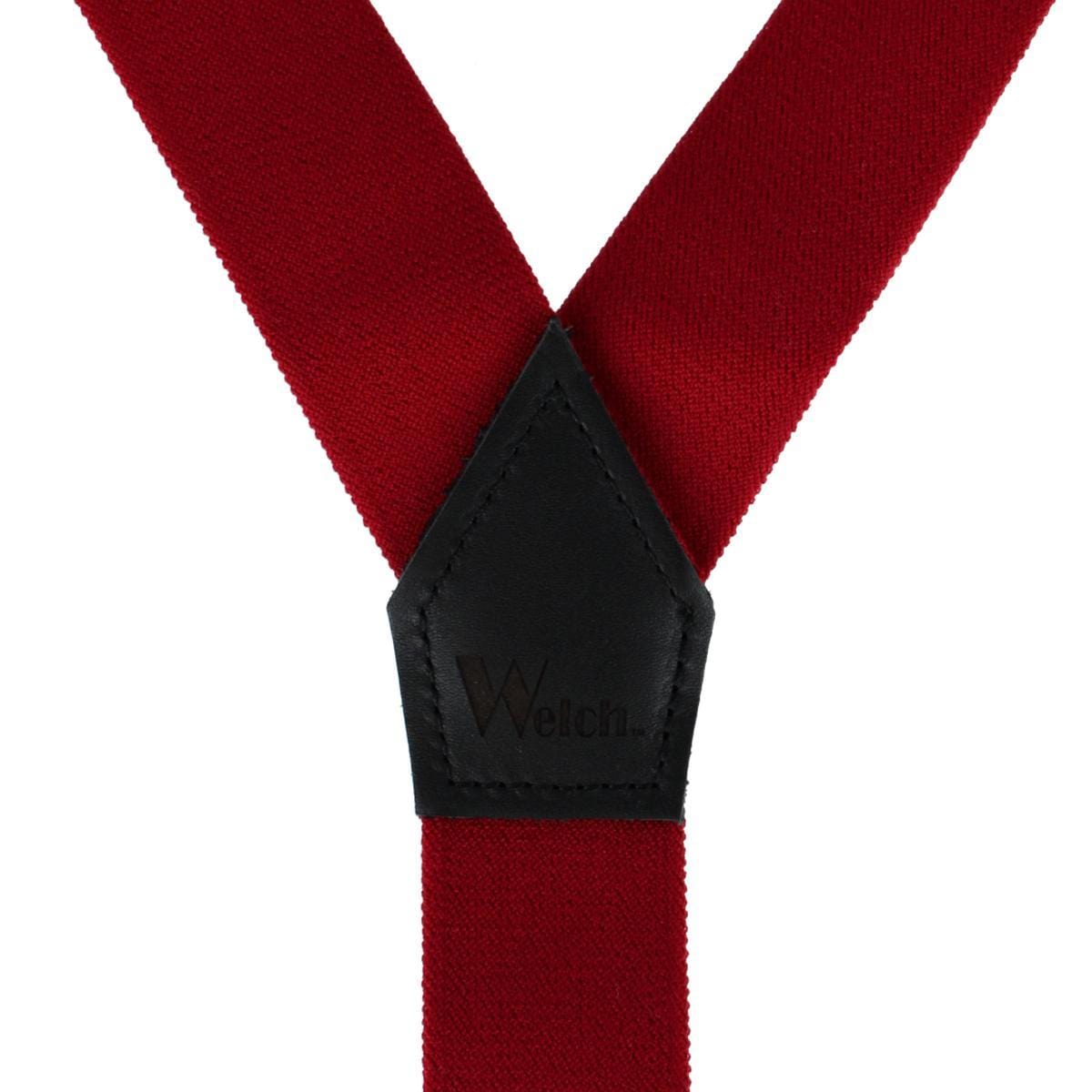 Welch Men's Elastic 1.5 Inch Y-Back Clip End Suspenders - Red