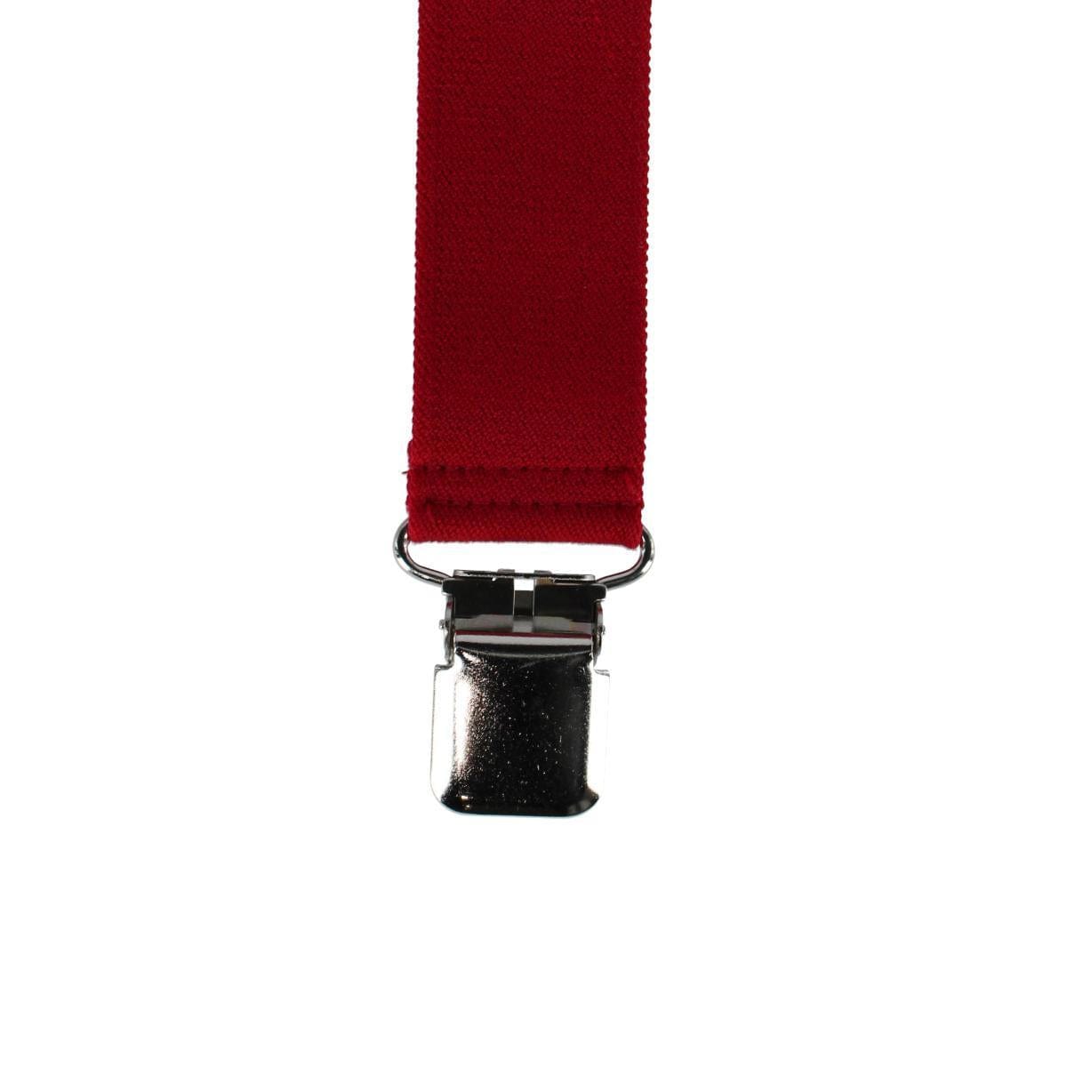 Welch Men's Big & Tall Elastic 1.5 Inch Y-Back Clip End Suspenders - Red