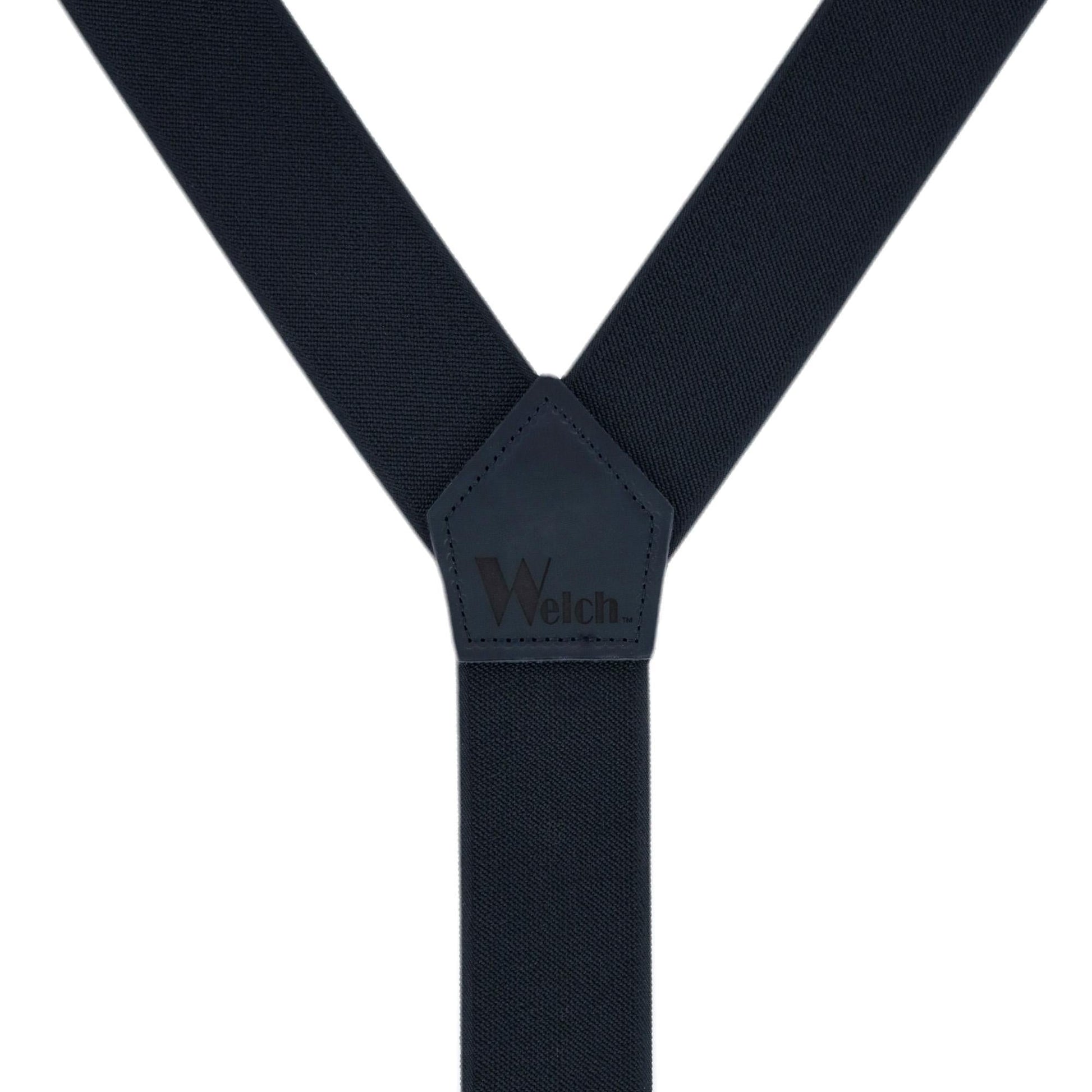 Welch Men's Elastic Y-Back Ergonomic Support Suspenders (Tall Available) - Black