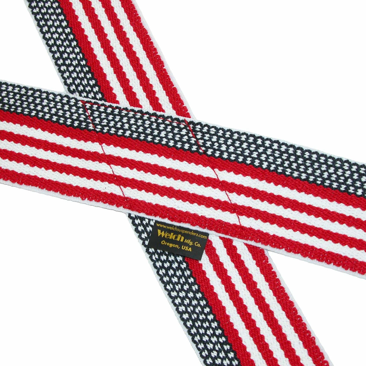 Welch Men's Elastic American Flag Clip End Suspenders (Tall Available) - American Flag
