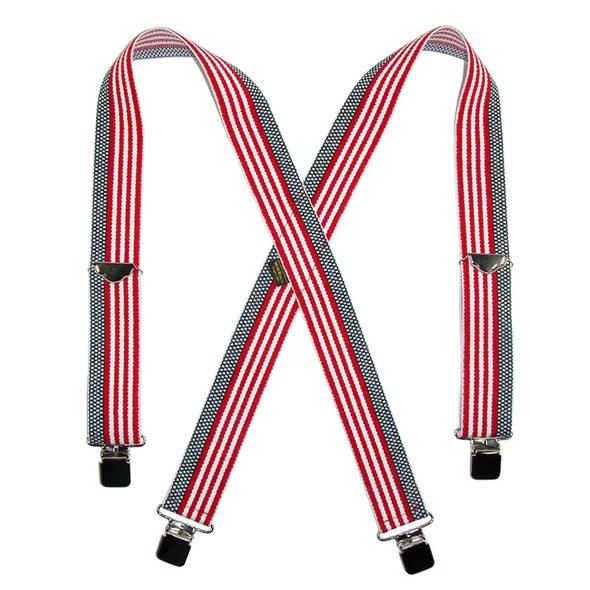 Men's Elastic American Flag Clip End Suspenders (Tall Available)