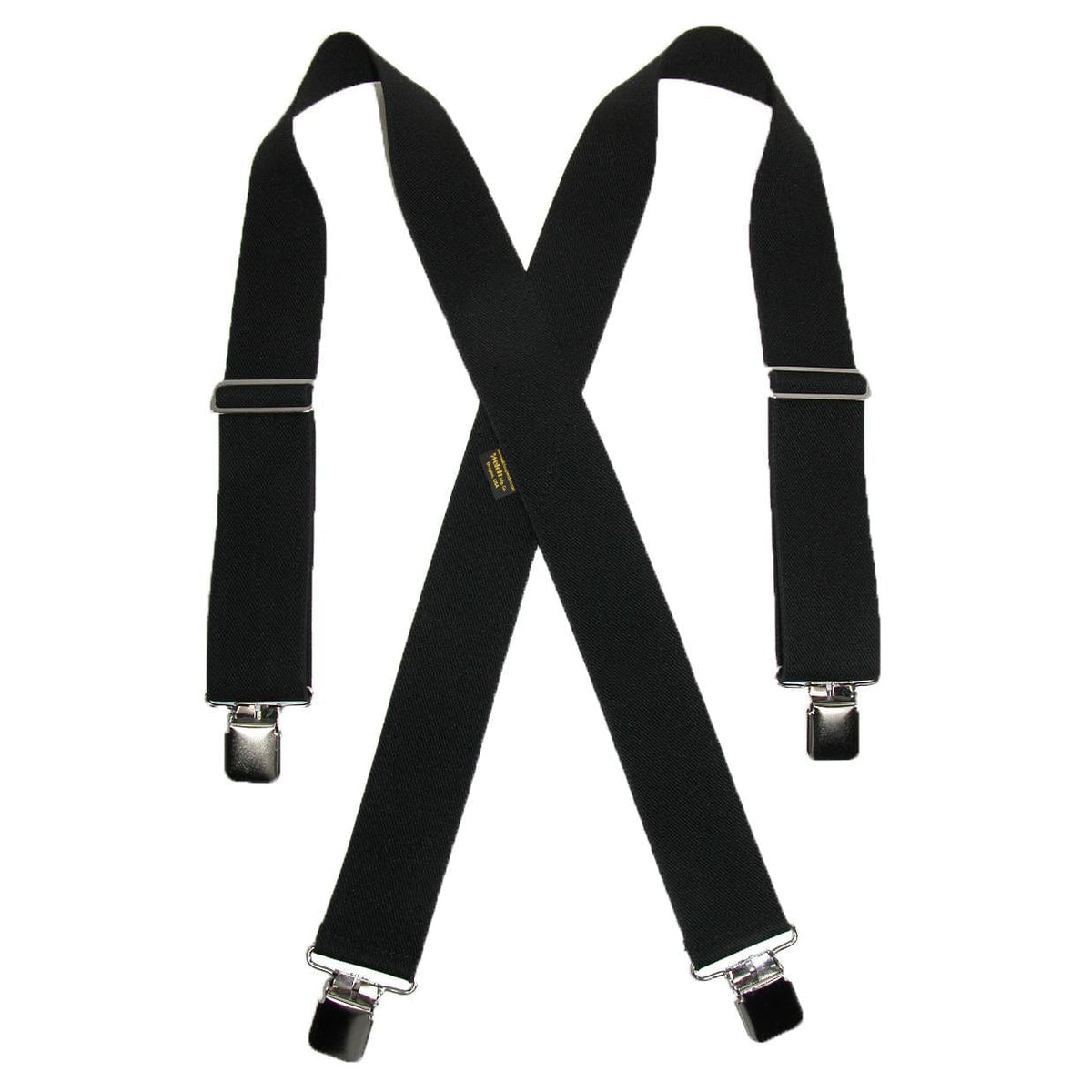 Welch Men's Big & Tall Elastic Clip-End 2 Inch Work Suspenders - Black