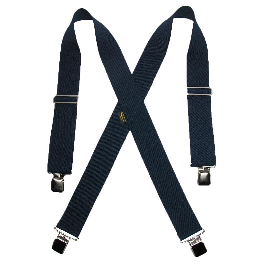 Welch Men's Big & Tall Elastic Clip-End 2 Inch Work Suspenders - Navy