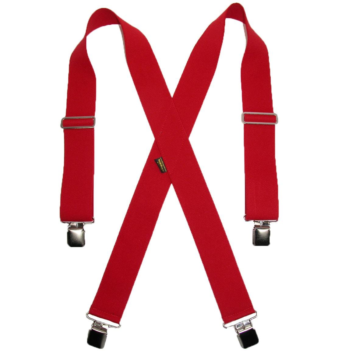 Welch Men's Big & Tall Elastic Clip-End 2 Inch Work Suspenders - Red