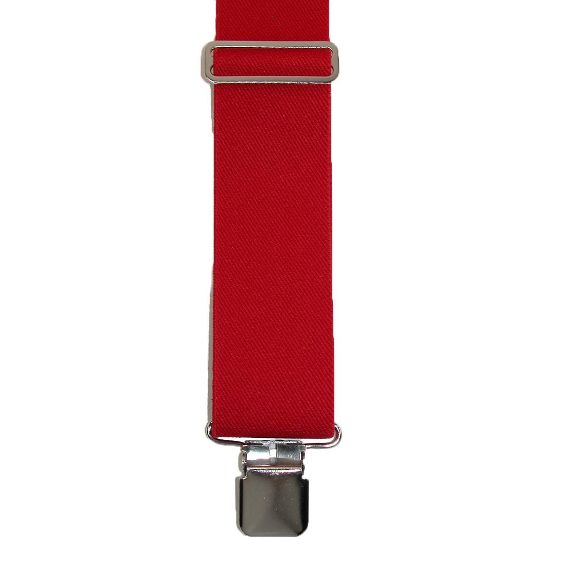 Welch Men's Big & Tall Elastic Clip-End 2 Inch Work Suspenders - Red