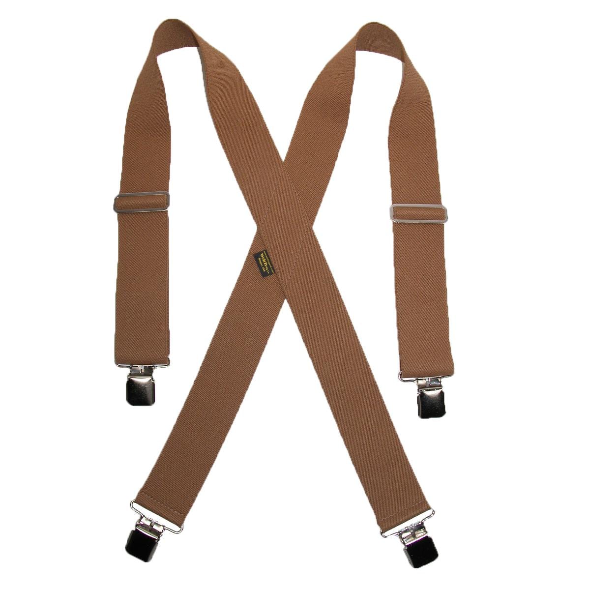 Welch Men's Big & Tall Elastic Clip-End 2 Inch Work Suspenders - Tan