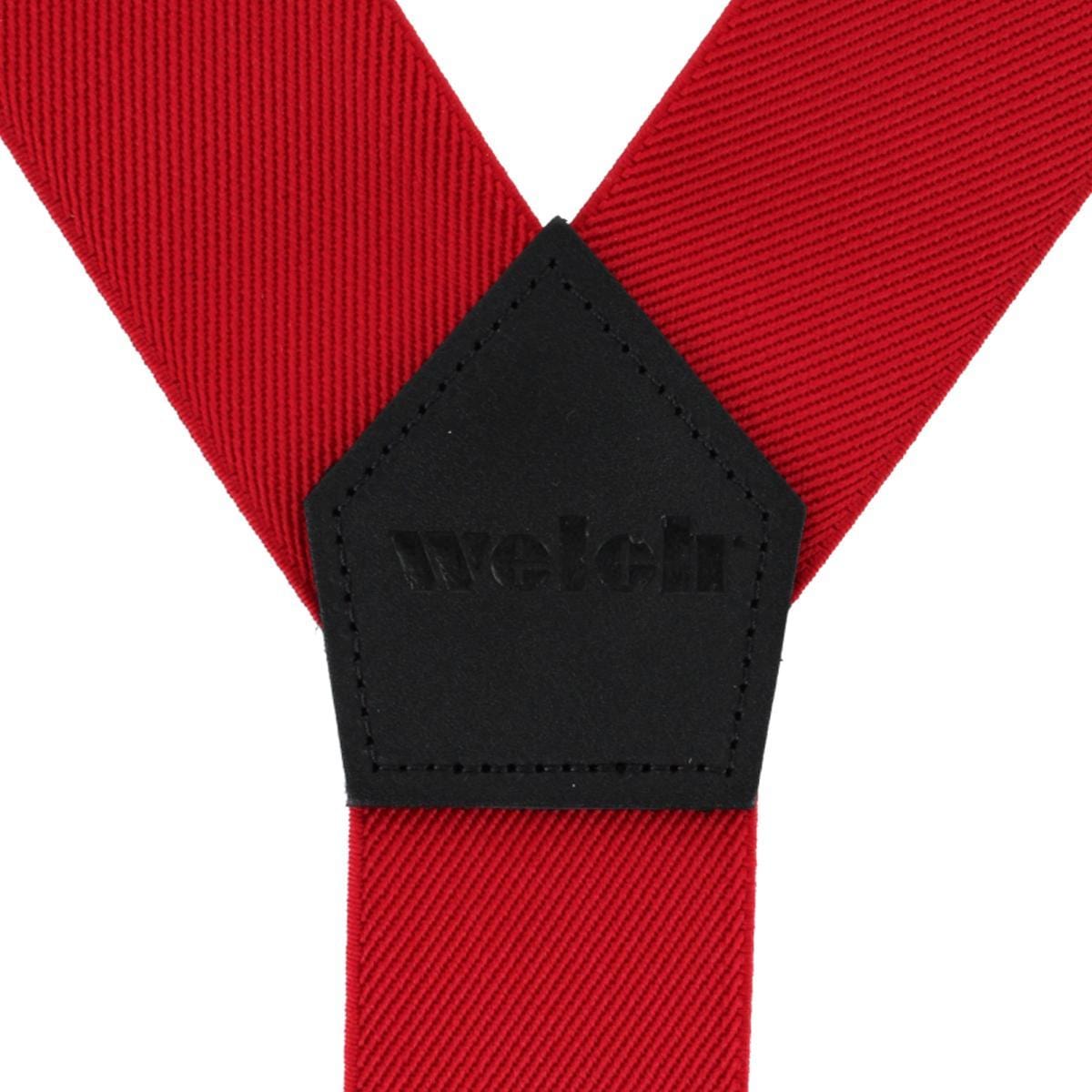 Welch Men's 2 Inch Elastic Y-Back Clip End Suspenders - Red