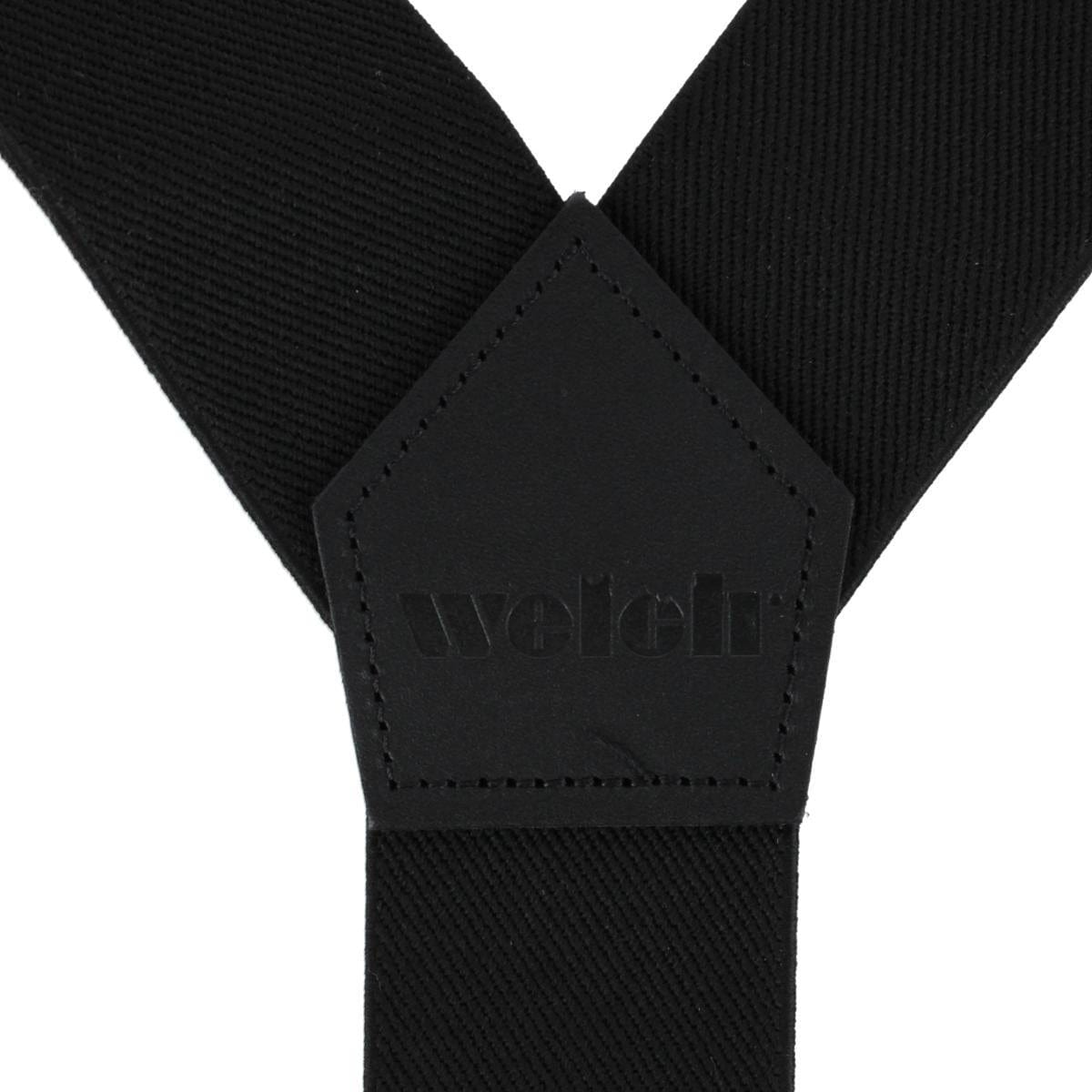 Welch Men's Big & Tall 2 Inch Elastic Y-Back Clip End Suspenders - Black