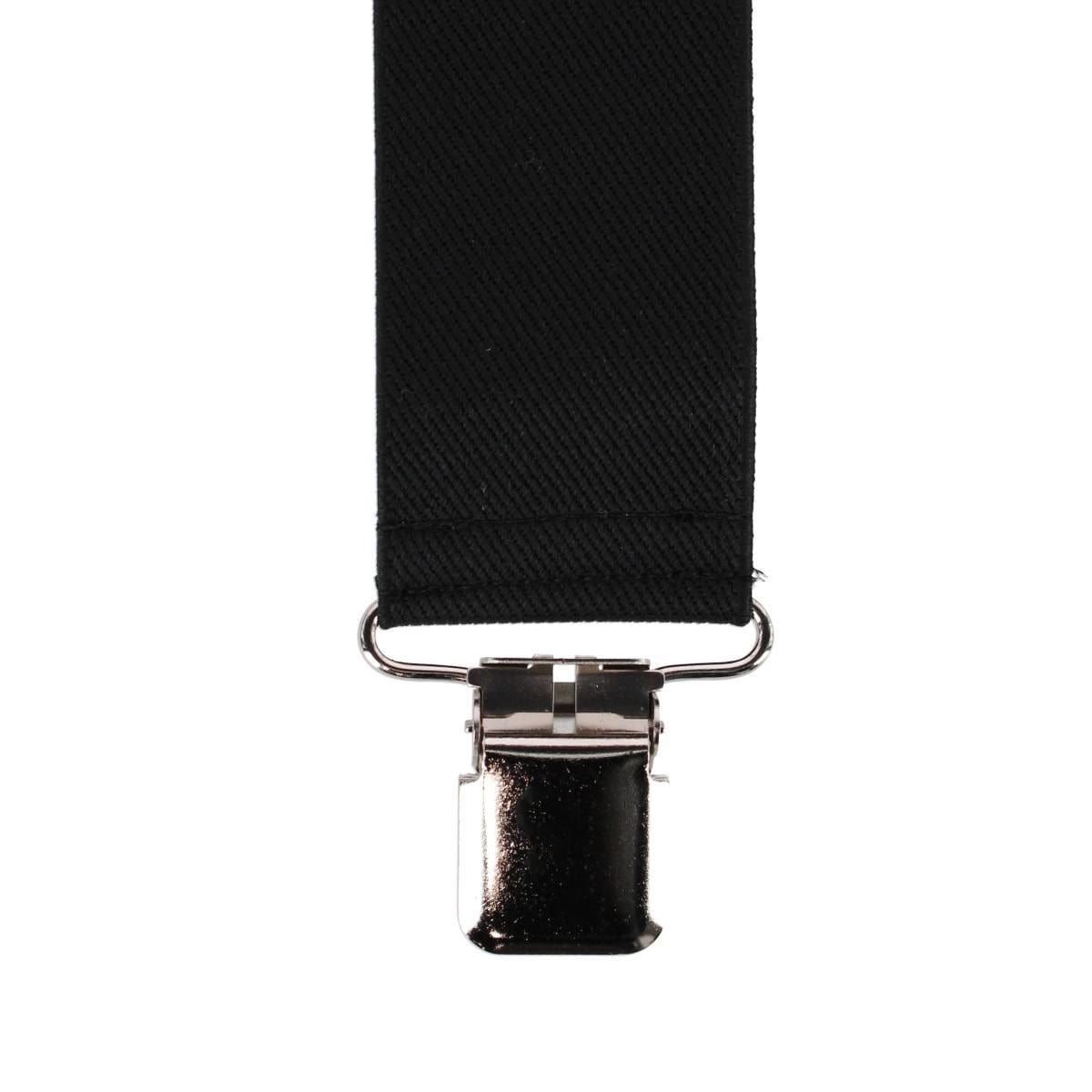 Welch Men's Big & Tall 2 Inch Elastic Y-Back Clip End Suspenders - Black