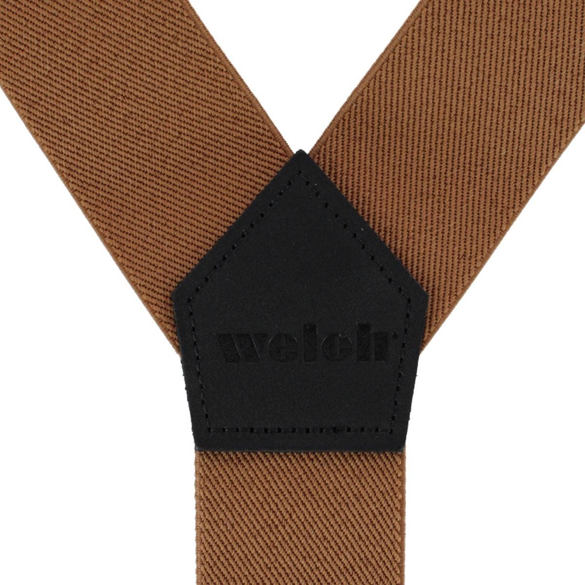 Welch Men's Big & Tall 2 Inch Elastic Y-Back Clip End Suspenders - Tan