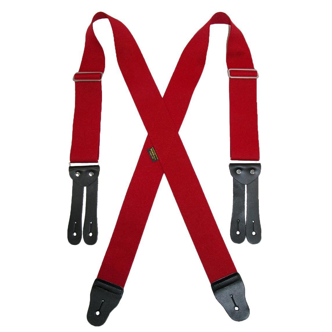 Welch Men's Elastic Button End Work Suspenders - Red