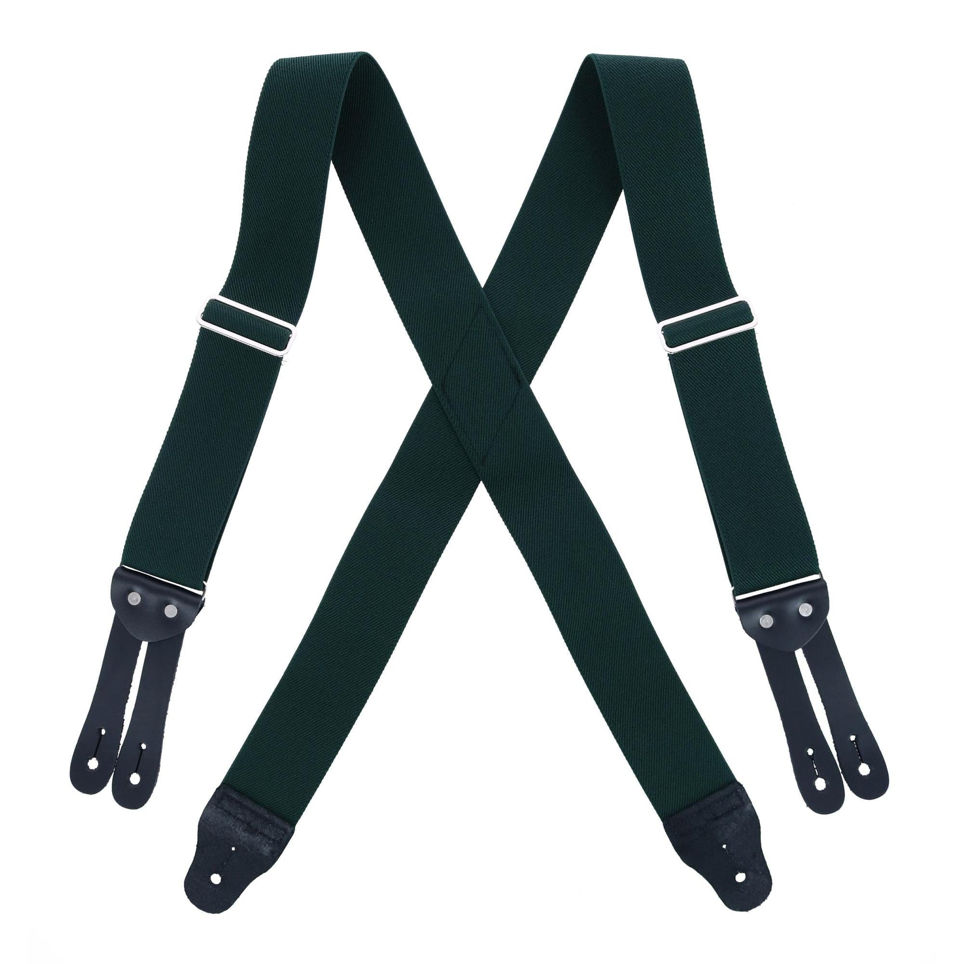 Welch Men's Big & Tall Elastic Button End Work Suspenders - Green