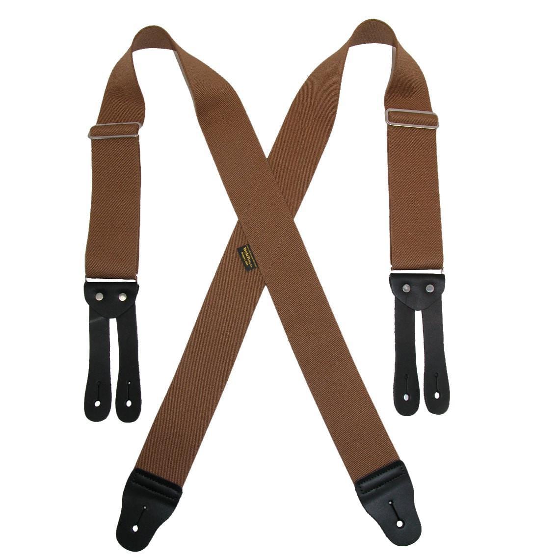 Welch Men's Big & Tall Elastic Button End Work Suspenders - Tan