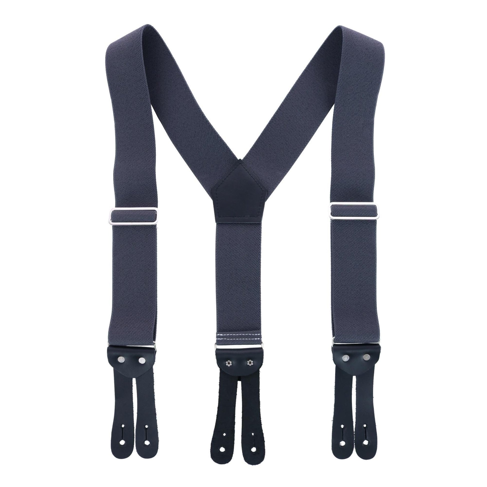 Welch Men's Elastic Button-End Y-Back 2 Inch Work Suspenders - Grey