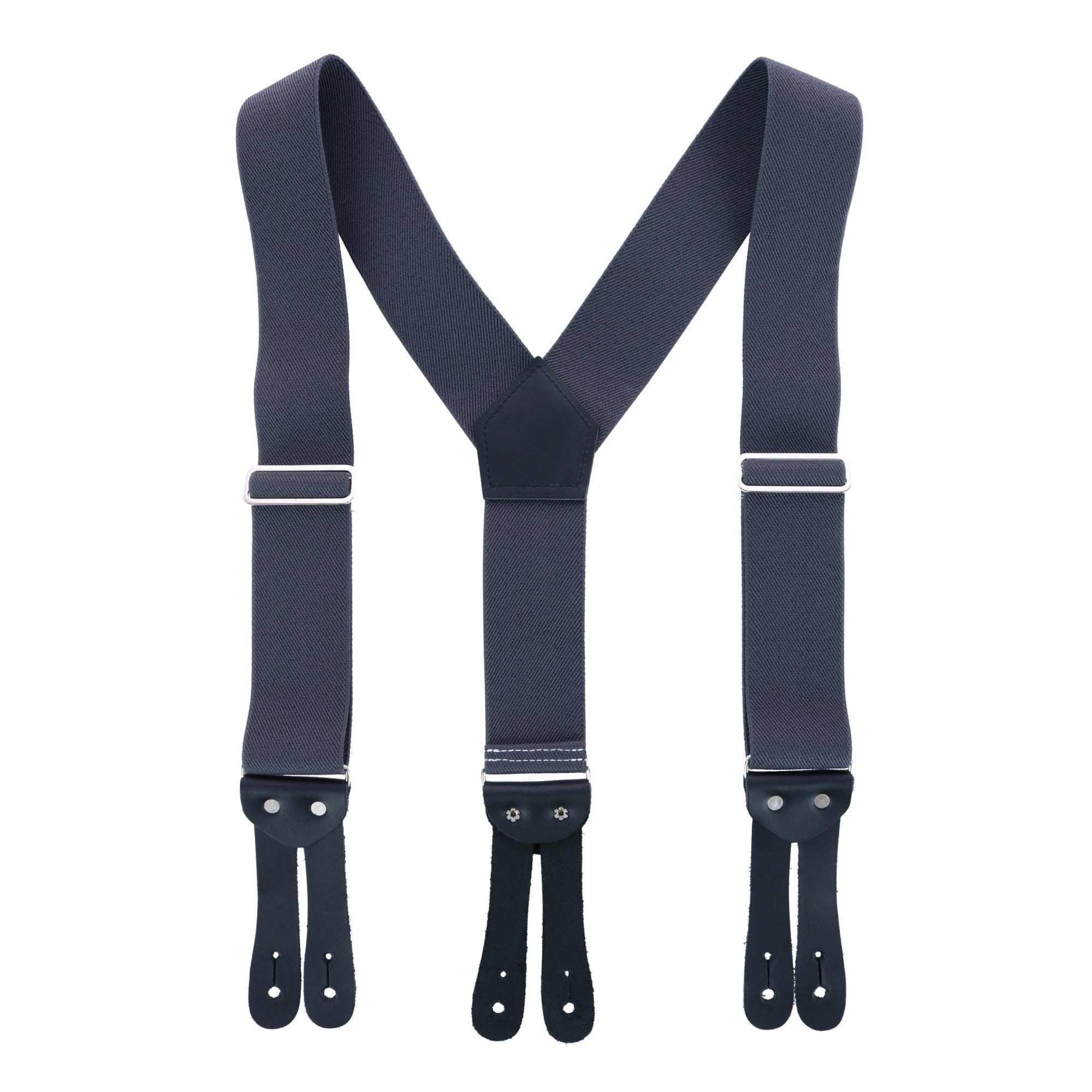 Welch Men's Elastic Button-End Y-Back 2 Inch Work Suspenders - Grey