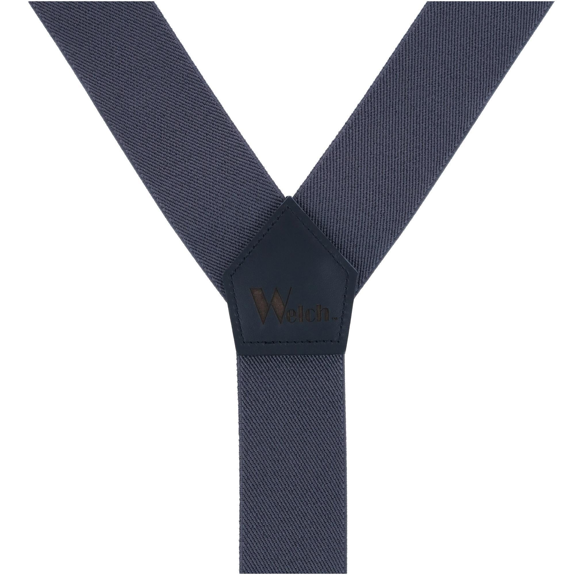 Welch Men's Elastic Button-End Y-Back 2 Inch Work Suspenders - Grey
