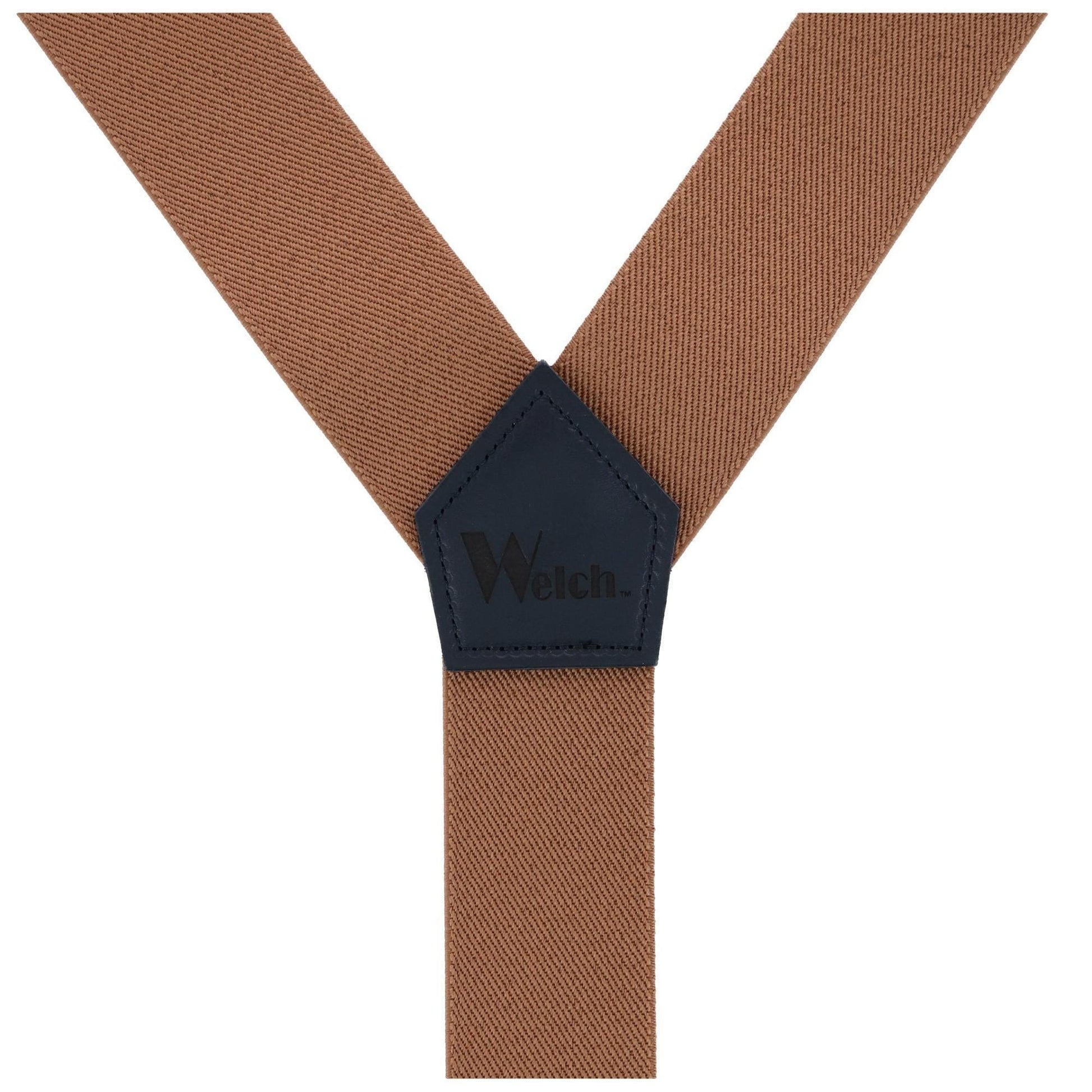 Welch Men's Elastic Button-End Y-Back 2 Inch Work Suspenders - Tan