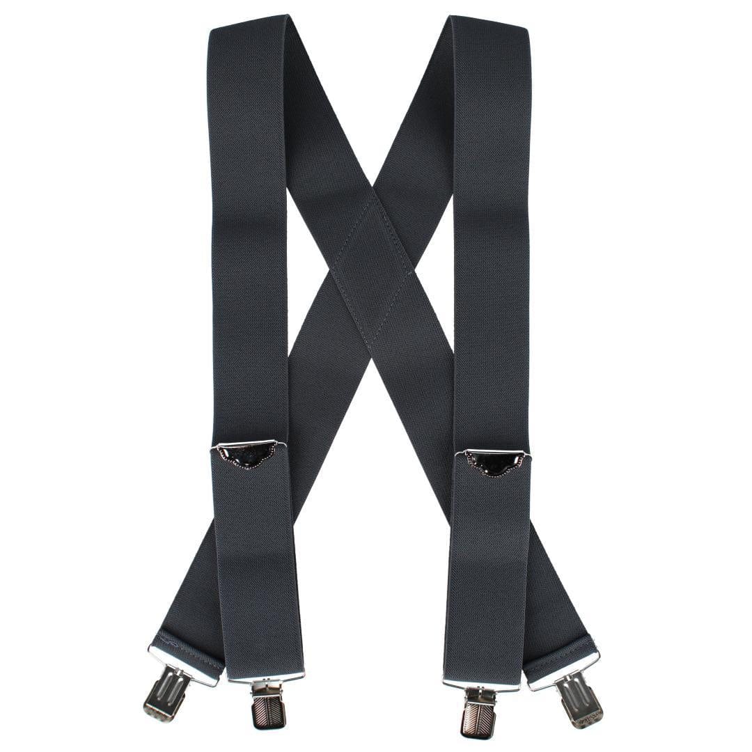 Welch Men's 2 Inch Wide X-Back Casual Clip-End Suspender - Gray