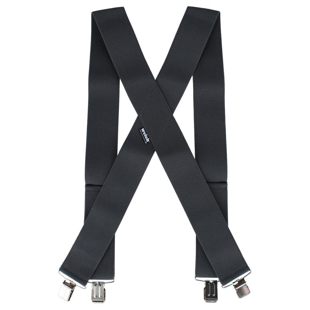 Welch Men's 2 Inch Wide X-Back Casual Clip-End Suspender - Gray