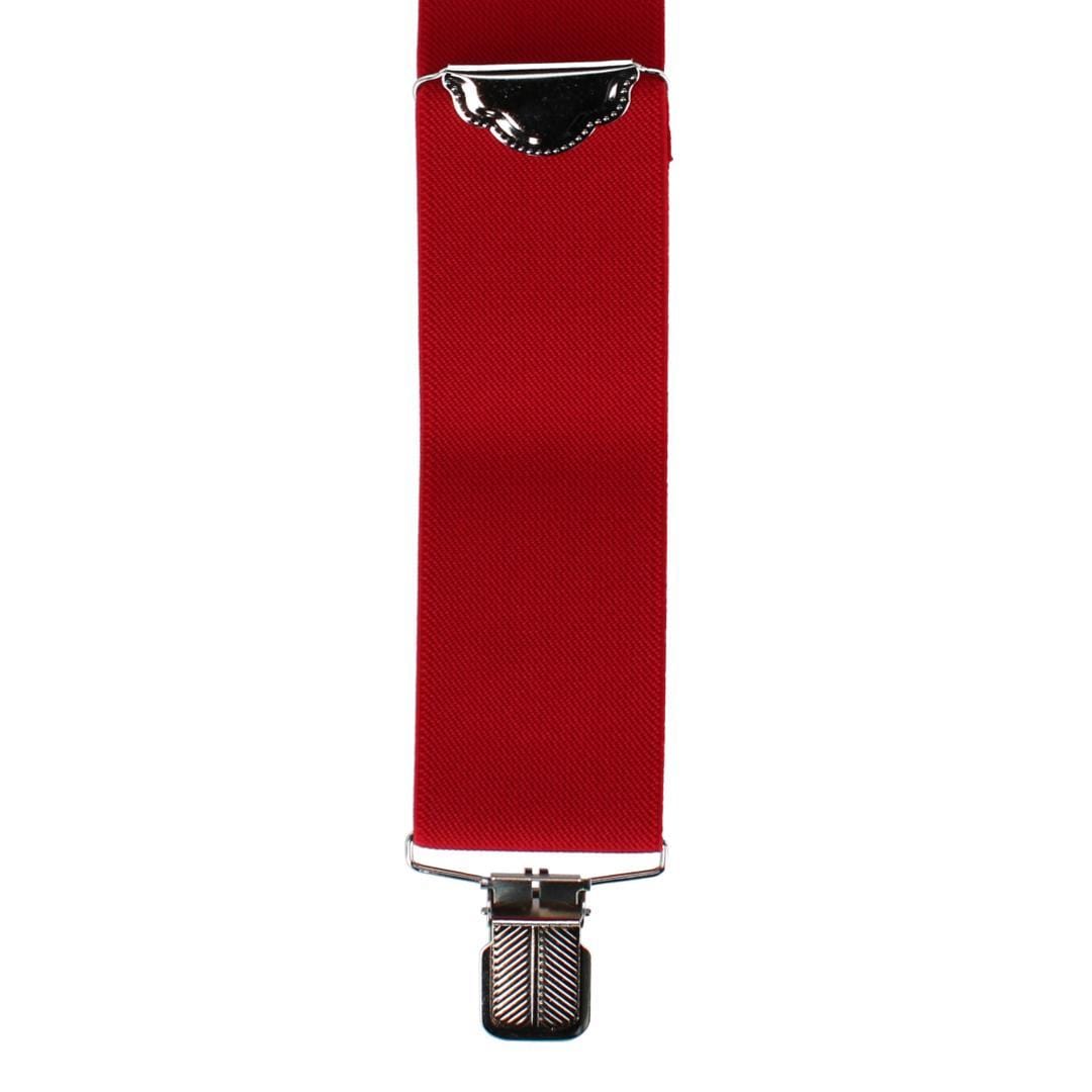 Welch Men's 2 Inch Wide X-Back Casual Clip-End Suspender - Red
