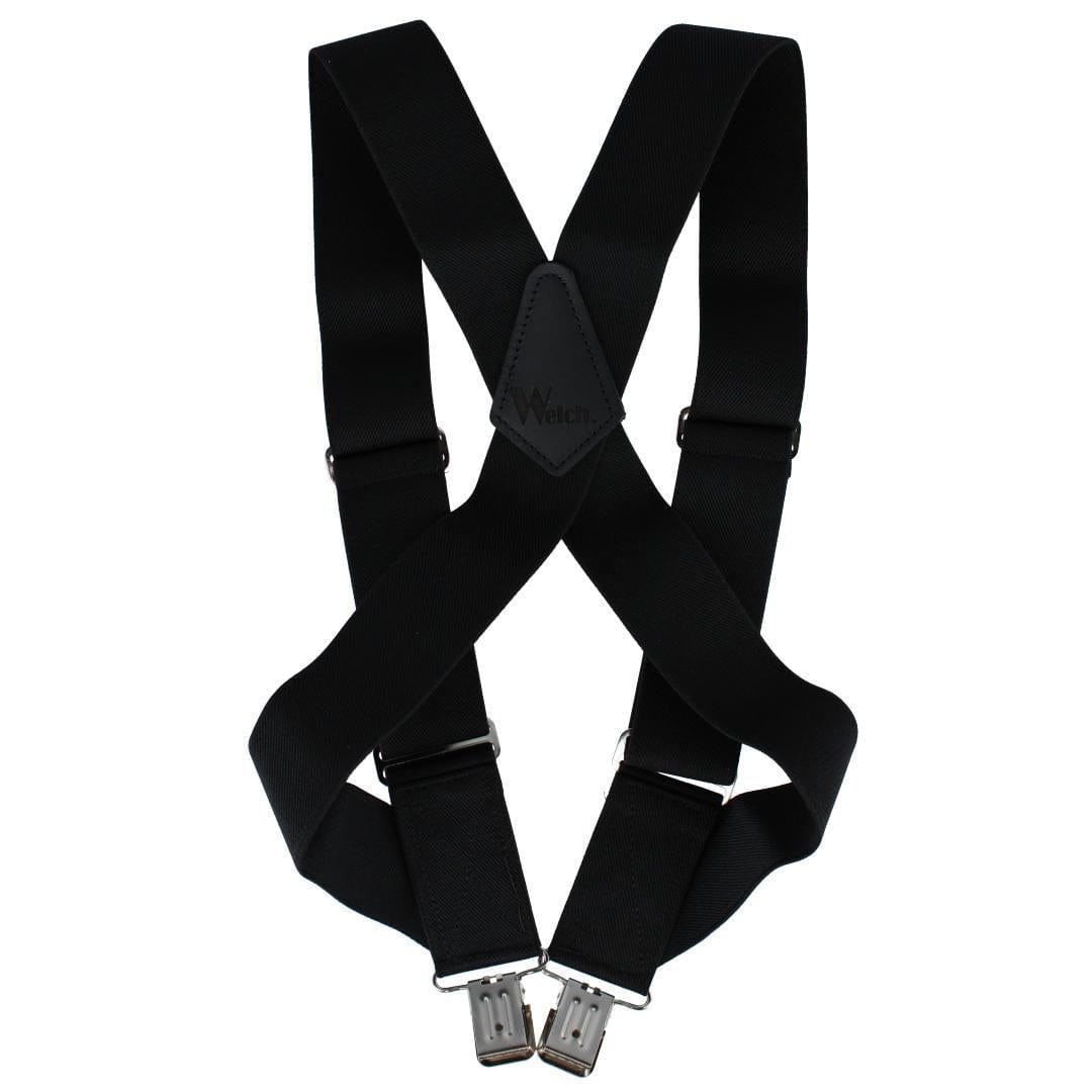 Welch Men's 2 Inch Elastic Trucker Style Suspender - Black