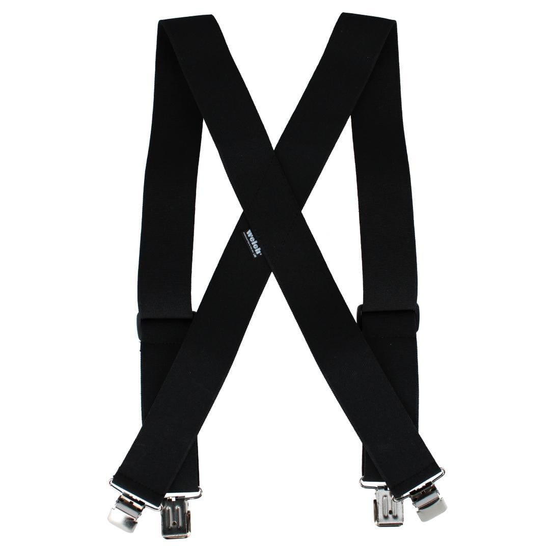 Welch Men's 2 Inch Super Tuff Stuff X-Back Clip On Work Suspender - Black