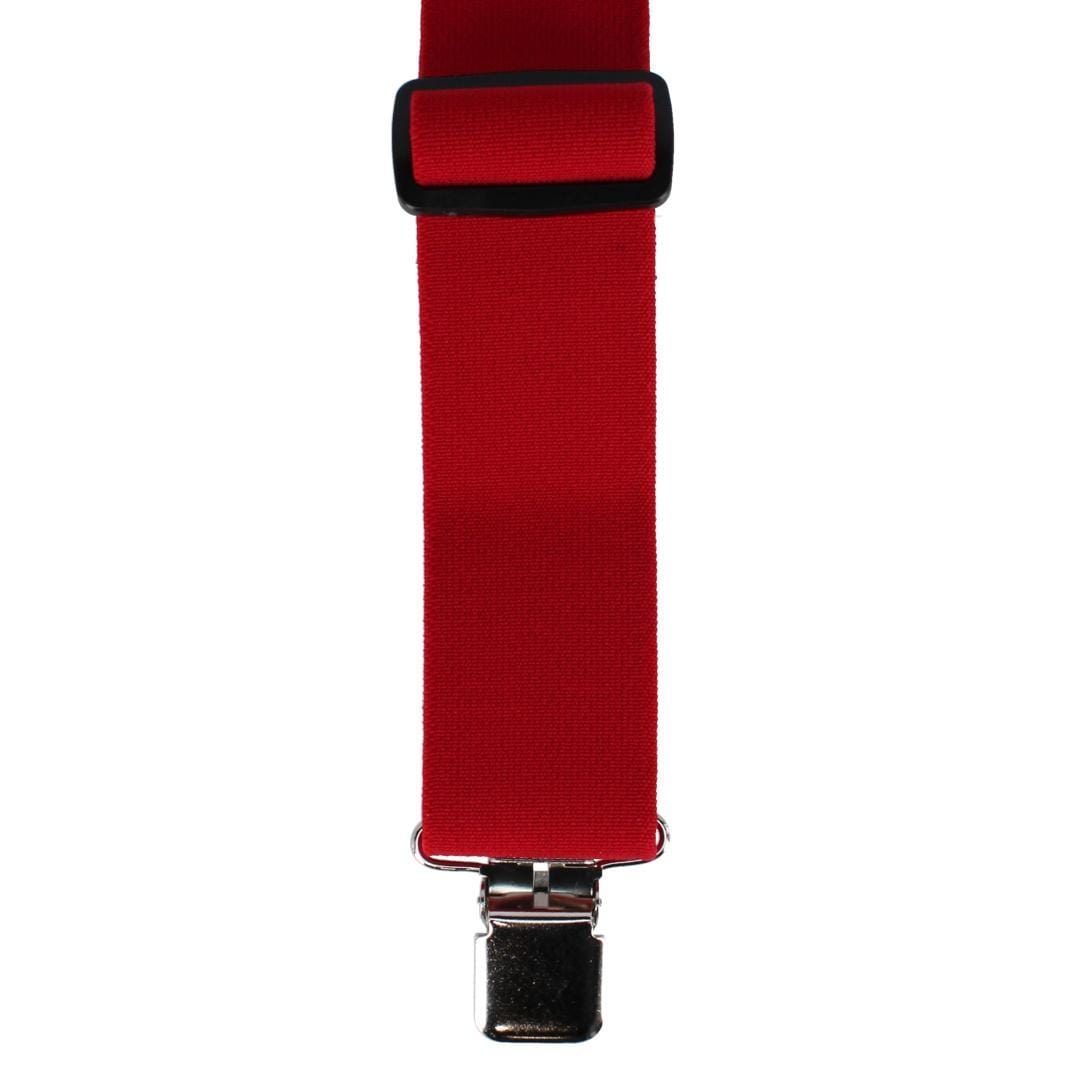 Welch Men's 2 Inch Super Tuff Stuff X-Back Clip On Work Suspender - Red