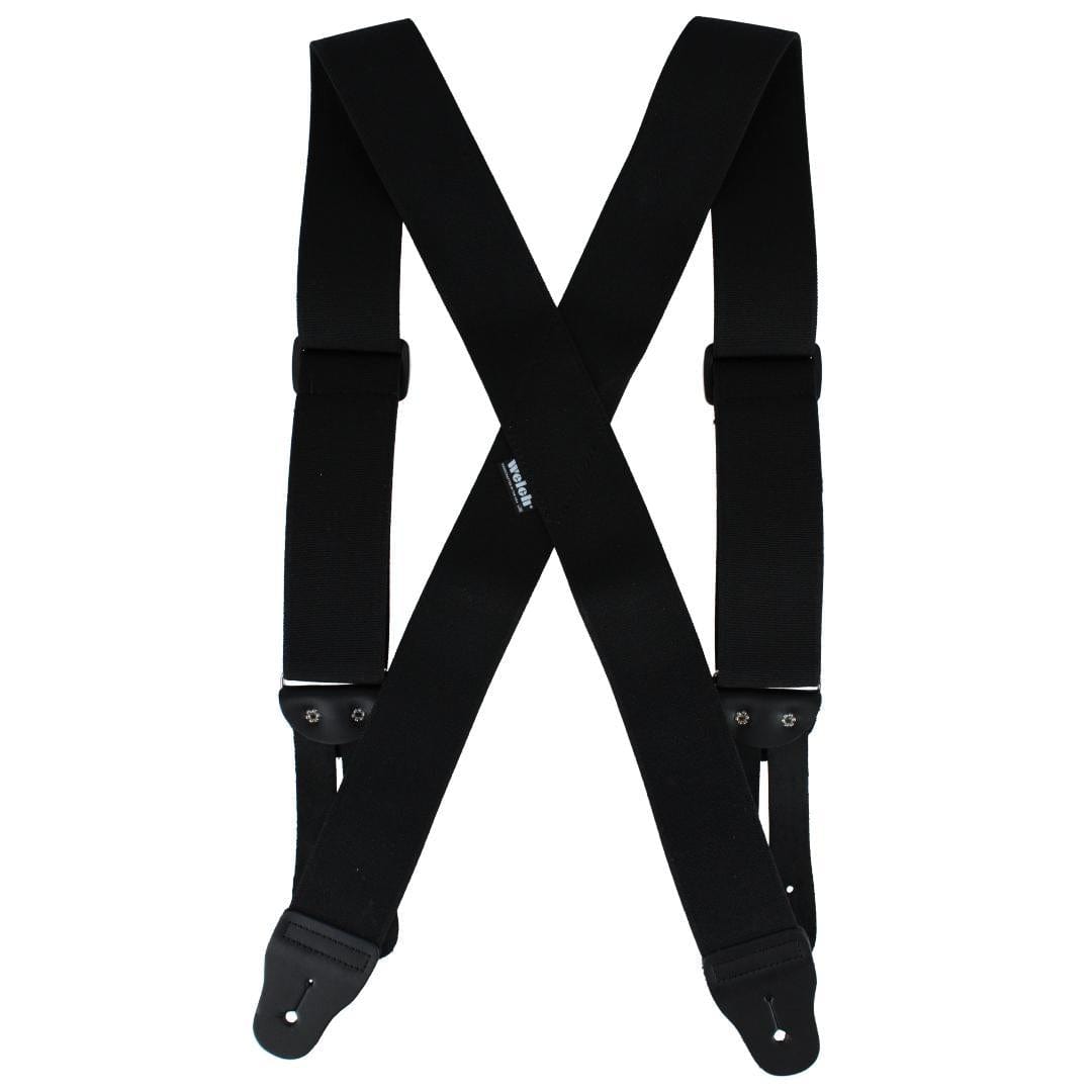 Welch Men's 2 Inch Super Tuff Stuff X-Back Button On Work Suspender - Black