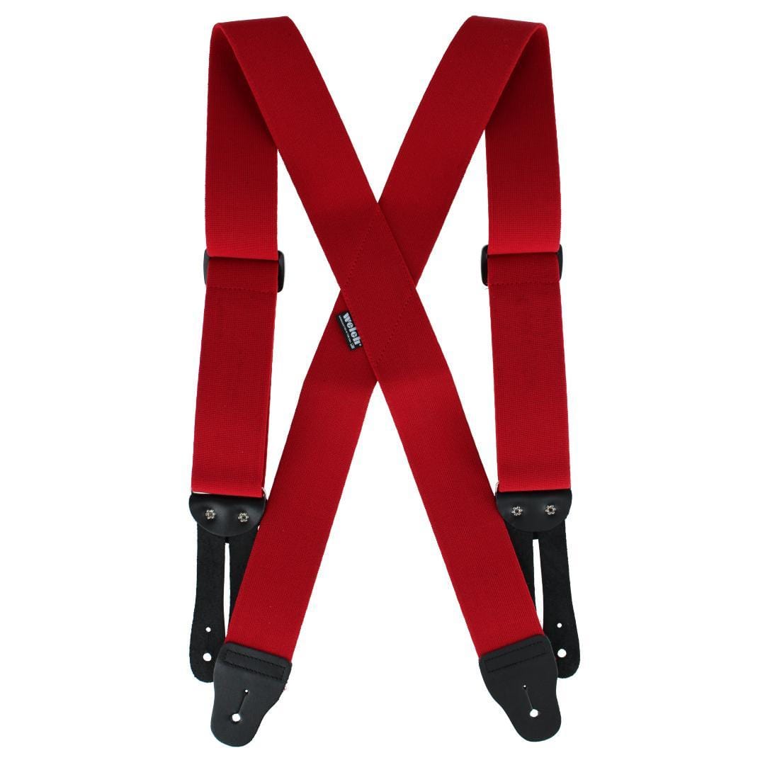 Welch Men's 2 Inch Super Tuff Stuff X-Back Button On Work Suspender - Red