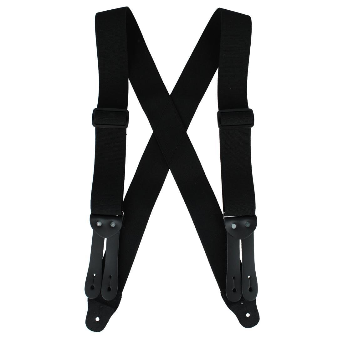 Welch Men's Big & Tall Super Tuff Stuff X-Back Button On Work Suspender - Black